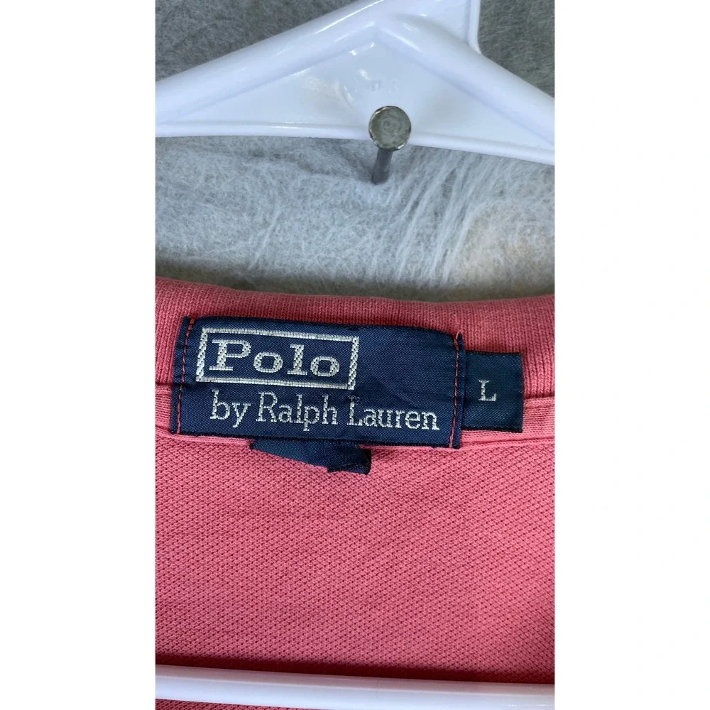 Polo Ralph Lauren Polo Shirt Mens L Pink Excellent Short Sleeve Pique Pony Logo